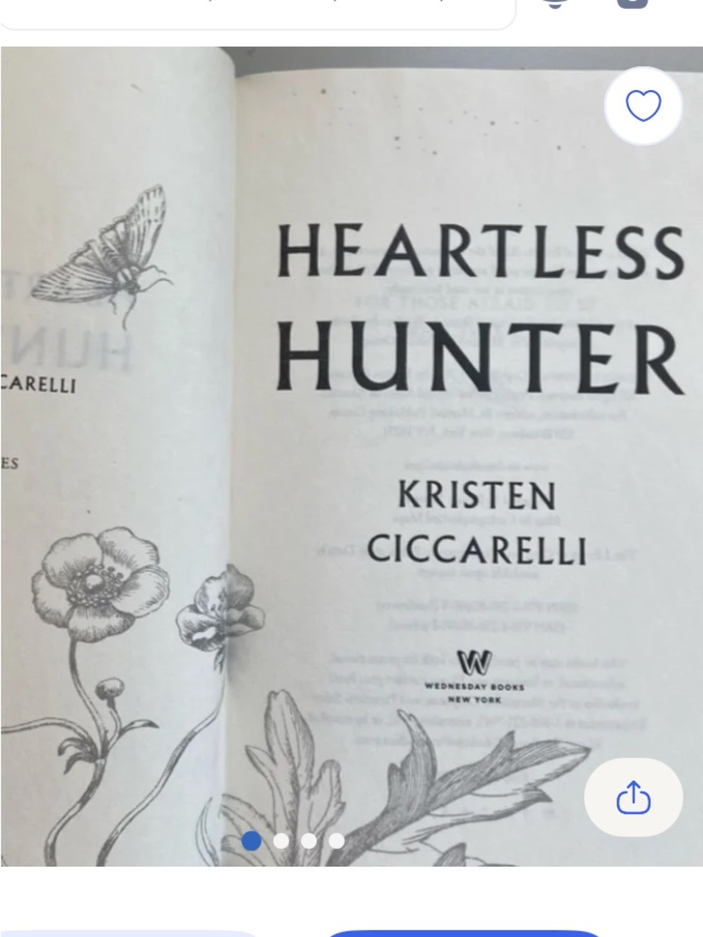 Heartless Hunter / The Crimson Moth Hardcover Book Novel Kristen Ciccarelli